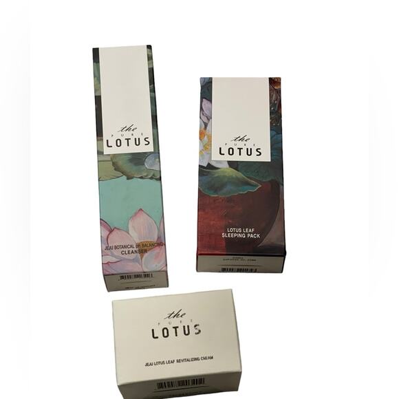 Korean Beauty Pure Lotus 3 pc Full Size Set Cleanser , Face Cream, Sleeping Mask - Picture 1 of 3